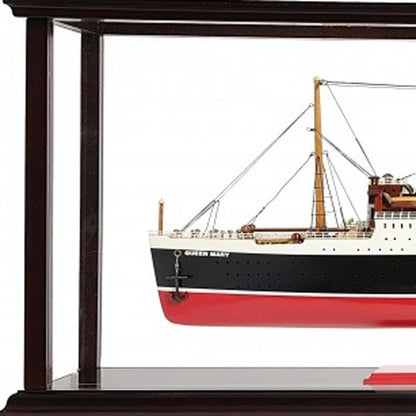 15" Black And Red Solid Wood Hand Painted Boat Model Boat HomeRoots