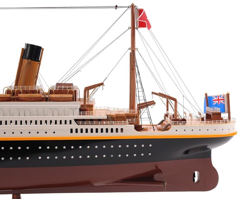 14" Black and Red Solid Wood Hand Painted 1912 RMS Titanic Large Model Boat HomeRoots