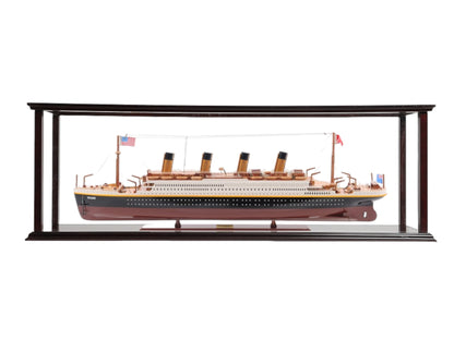 15" Black and Red Solid Wood Hand Painted 1912 RMS Titanic Large Display Case Model Boat