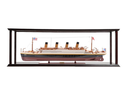 15" Black and Red Solid Wood Hand Painted 1912 RMS Titanic Large Display Case Model Boat HomeRoots