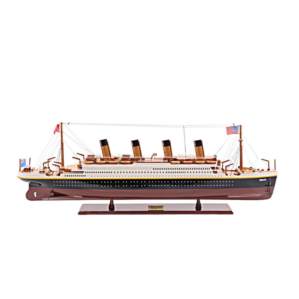 11" Black and Red 1912 RMS Titanic Medium Boat Hand Painted Decorative Boat HomeRoots