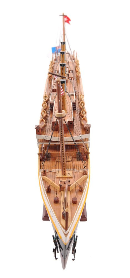 10" Black and Red Solid Wood Hand Painted 1912 RMS Titanic Small Model Boat HomeRoots