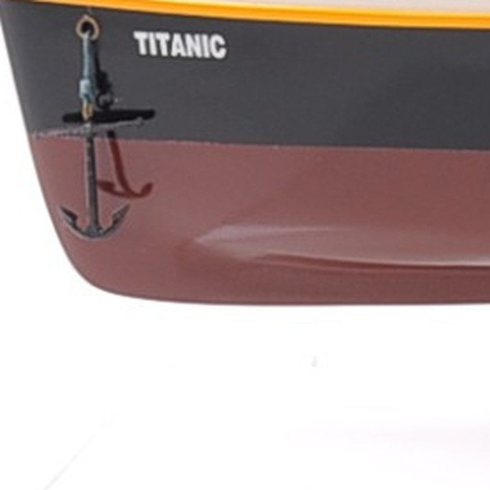 10" Black and Red Solid Wood Hand Painted 1912 RMS Titanic Small Model Boat HomeRoots