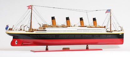 19" Black And Red Solid Wood 1912 RMS Titanic Hand Painted Model Boat HomeRoots