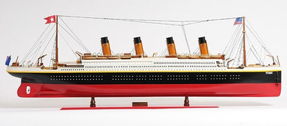 19" Black And Red Solid Wood 1912 RMS Titanic Hand Painted Model Boat HomeRoots