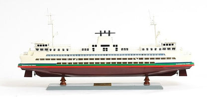 11" Brown and White Washington Ferry Boat Hand Painted Decorative Boat HomeRoots