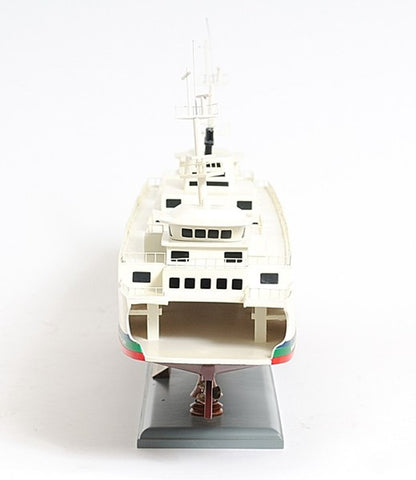 11" Brown and White Washington Ferry Boat Hand Painted Decorative Boat HomeRoots