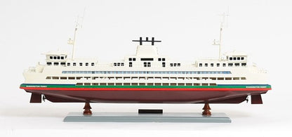 11" Brown and White Washington Ferry Boat Hand Painted Decorative Boat HomeRoots