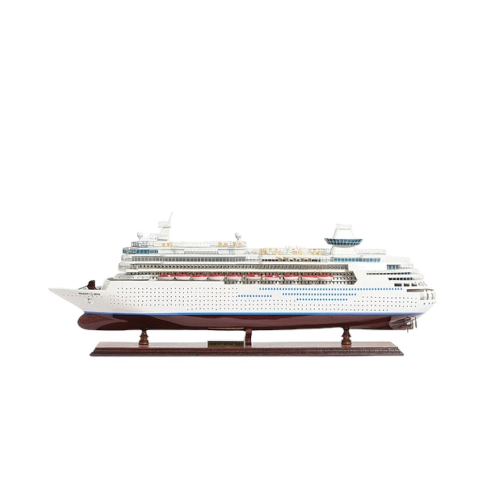 13" Brown and White Majesty of the Seas Boat Hand Painted Decorative Boat — view 6