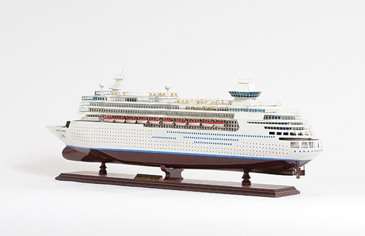 13" Brown and White Majesty of the Seas Boat Hand Painted Decorative Boat HomeRoots