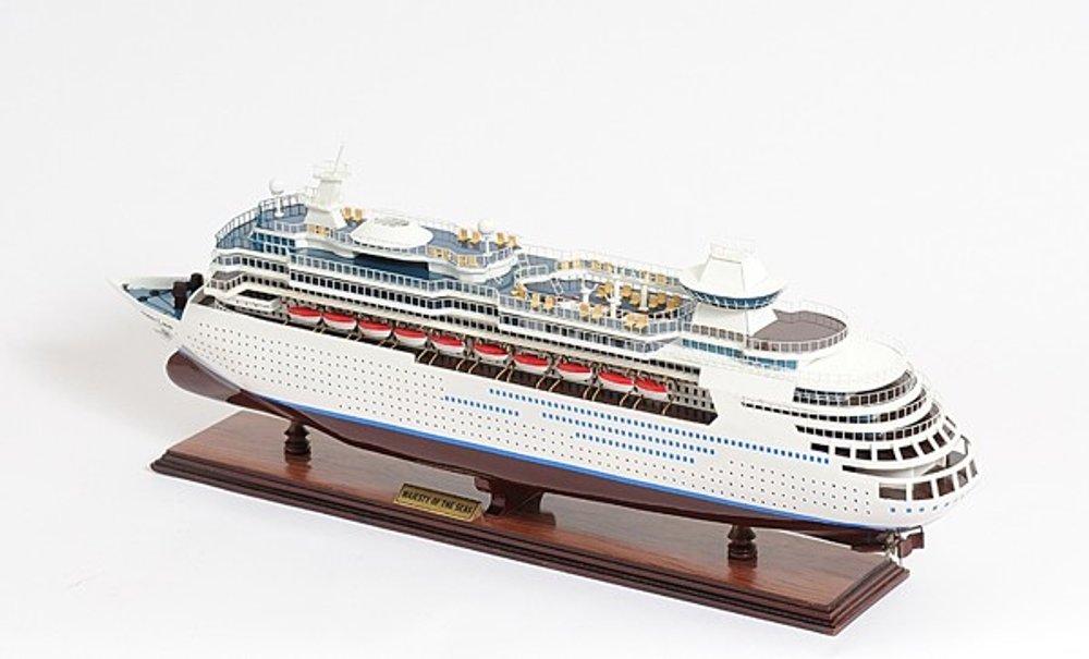 13" Brown and White Majesty of the Seas Boat Hand Painted Decorative Boat HomeRoots
