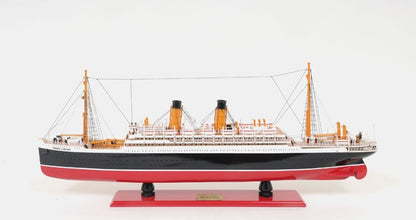 13" Black and Red Solid Wood Hand Painted RMS Empress of Ireland Model Boat HomeRoots