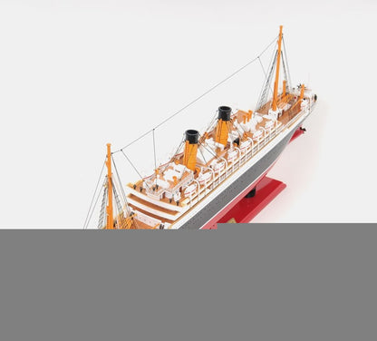 13" Black and Red Solid Wood Hand Painted RMS Empress of Ireland Model Boat HomeRoots