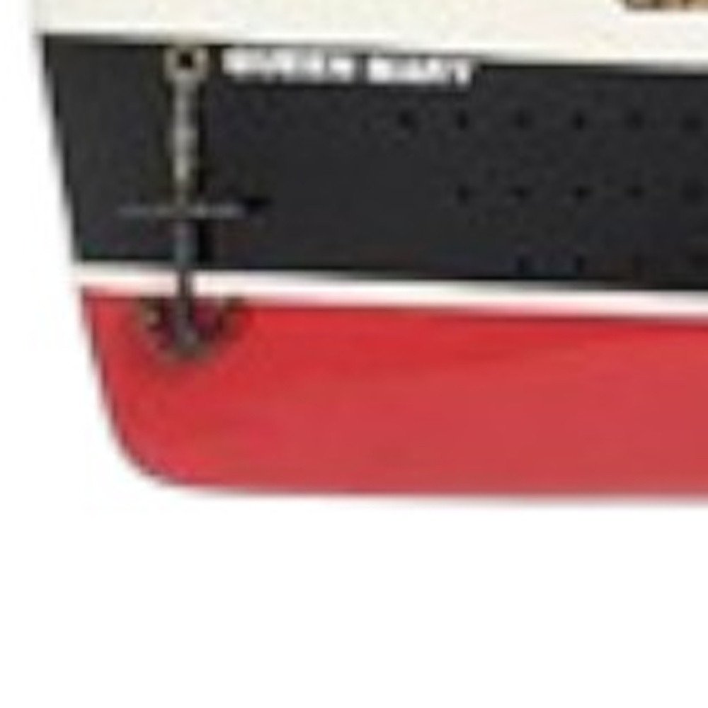 9" Black and Red Solid Wood Hand Painted SS United States 1952 Model Boat HomeRoots