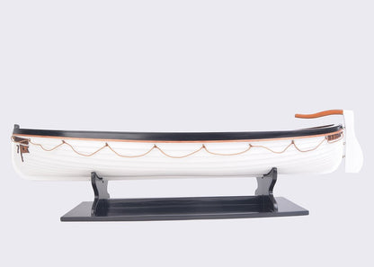 6" Brown and White Solid Wood Hand Painted RMS Titanic Lifeboat No.7 Model Boat HomeRoots