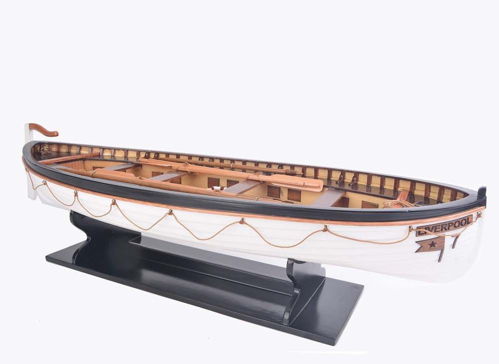 6" Brown and White Solid Wood Hand Painted RMS Titanic Lifeboat No.7 Model Boat HomeRoots