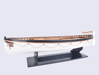 6" Brown and White Solid Wood Hand Painted RMS Titanic Lifeboat No.7 Model Boat HomeRoots