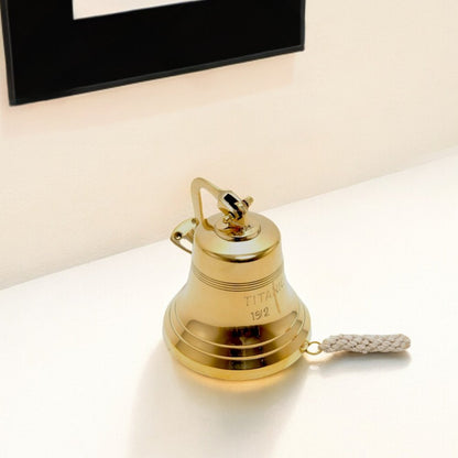 7" Gold Metal Hand Painted 1912 RMS Titanic Bell 6" Model Bell HomeRoots
