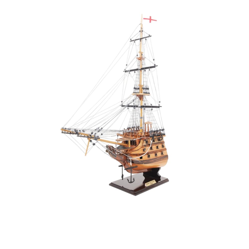 29" Wood Brown HMS Victory Bow Section Hand Painted Decorative Boat — view 6