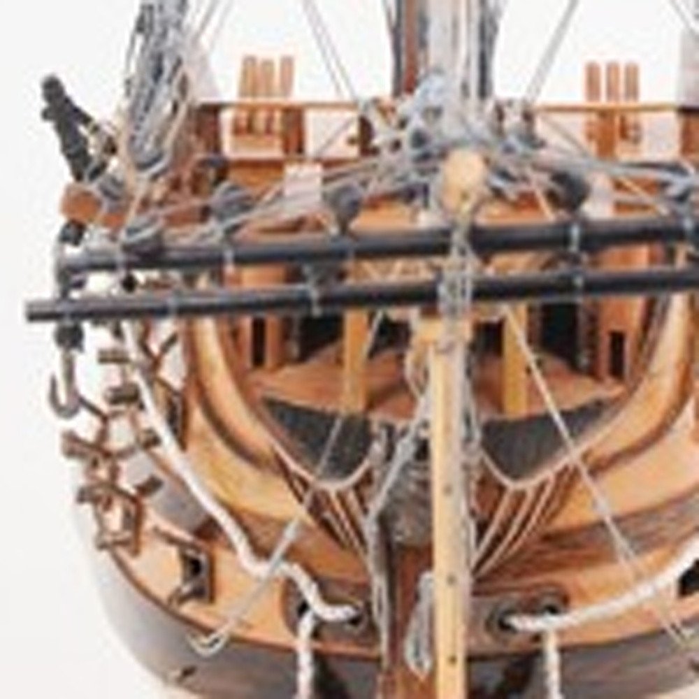 29" Wood Brown HMS Victory Bow Section Hand Painted Decorative Boat HomeRoots