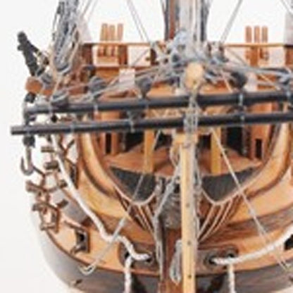 29" Wood Brown HMS Victory Bow Section Hand Painted Decorative Boat HomeRoots