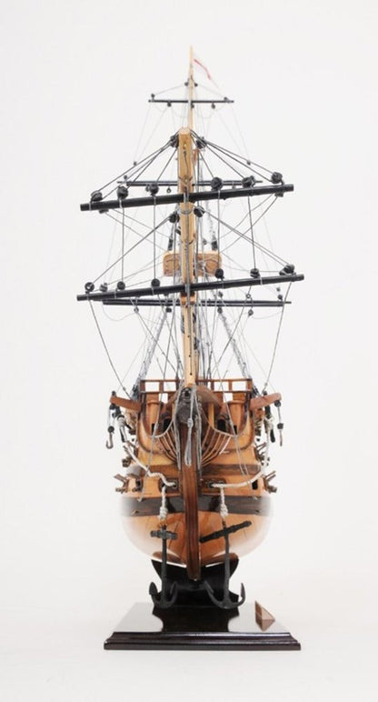 29" Wood Brown HMS Victory Bow Section Hand Painted Decorative Boat HomeRoots
