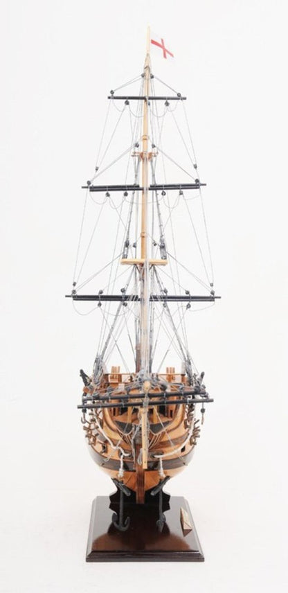 29" Wood Brown HMS Victory Bow Section Hand Painted Decorative Boat HomeRoots