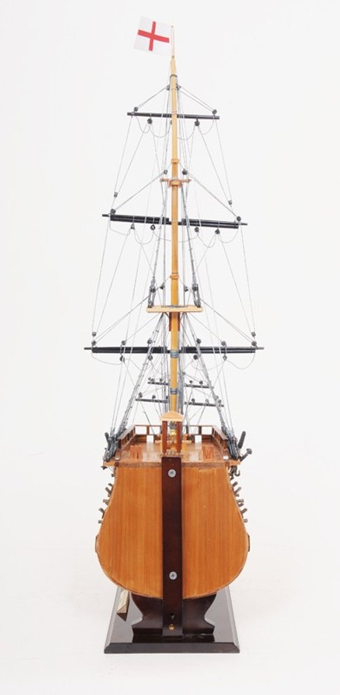 29" Wood Brown HMS Victory Bow Section Hand Painted Decorative Boat — view 1