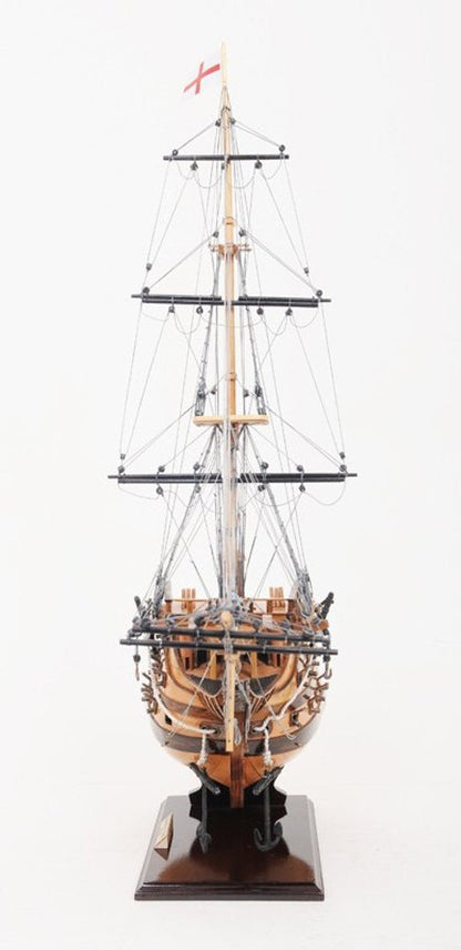 29" Wood Brown HMS Victory Bow Section Hand Painted Decorative Boat HomeRoots