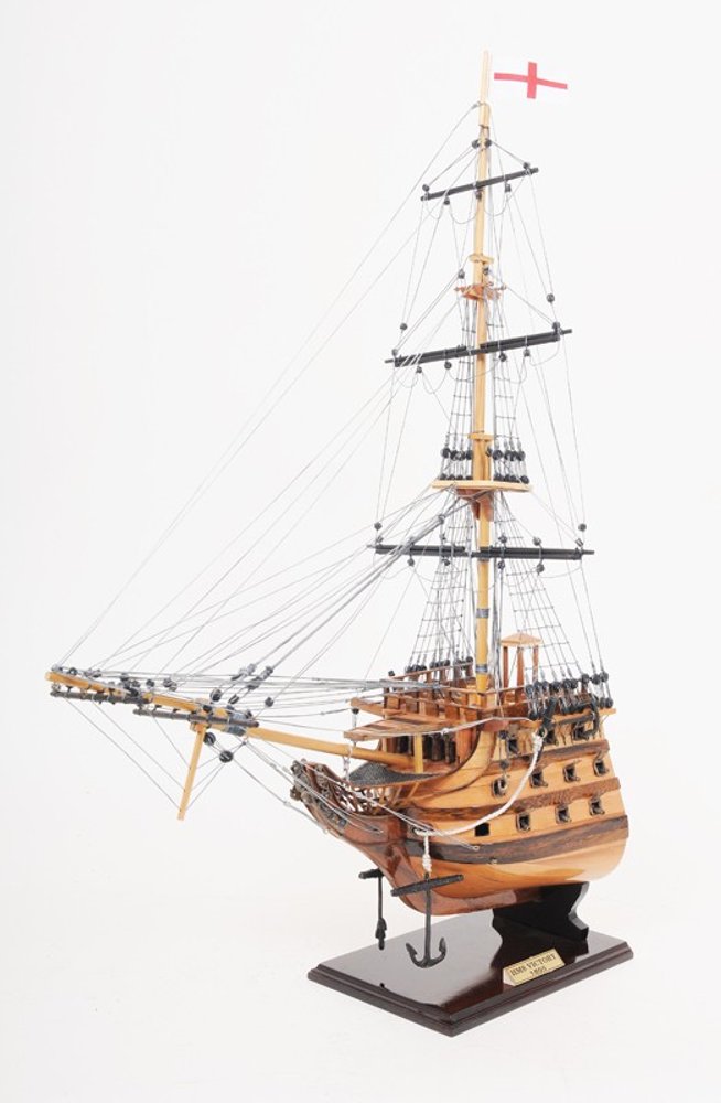 29" Wood Brown HMS Victory Bow Section Hand Painted Decorative Boat HomeRoots