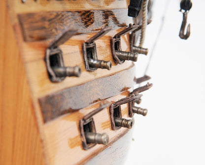 29" Wood Brown HMS Victory Bow Section Hand Painted Decorative Boat HomeRoots