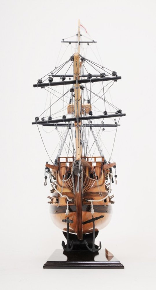 29" Wood Brown HMS Victory Bow Section Hand Painted Decorative Boat HomeRoots