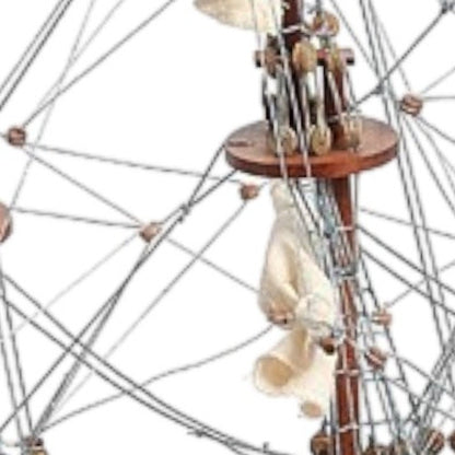 18" Wood Brown Solid Wood Hand Painted San Felipe 1690 Small Model Boat HomeRoots