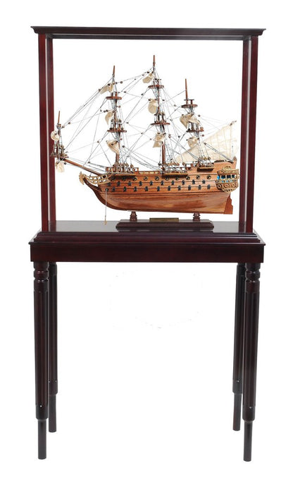50" Brown Solid Wood Hand Painted Model Boat HomeRoots