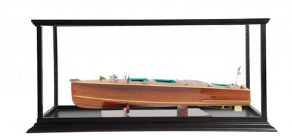 15" Wood Brown c1928 Chris Craft Triple Cockpit Hand Painted Boat with Case HomeRoots