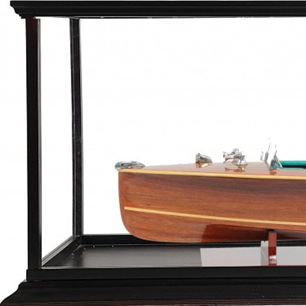 15" Wood Brown c1928 Chris Craft Triple Cockpit Hand Painted Boat with Case HomeRoots