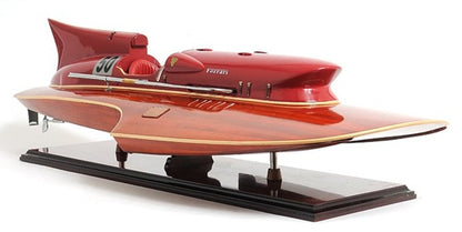10" Solid Wood Hand Painted Ferrari Hydroplane Large Model Boat HomeRoots