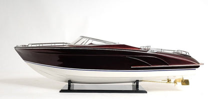11" Black and White Solid Wood Hand Painted Riva Rivarama Luxury Yacht Exclusive Edition Model Boat HomeRoots