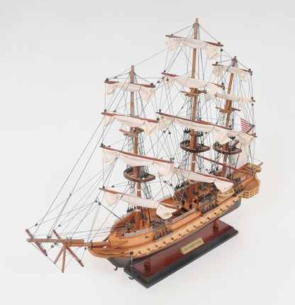 20" Wood Brown Solid Wood Hand Painted 1797 USS Constitution Small Model Boat HomeRoots