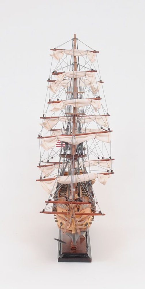 20" Wood Brown Solid Wood Hand Painted 1797 USS Constitution Small Model Boat HomeRoots
