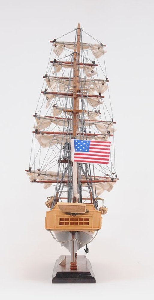 20" Wood Brown Solid Wood Hand Painted 1797 USS Constitution Small Model Boat HomeRoots