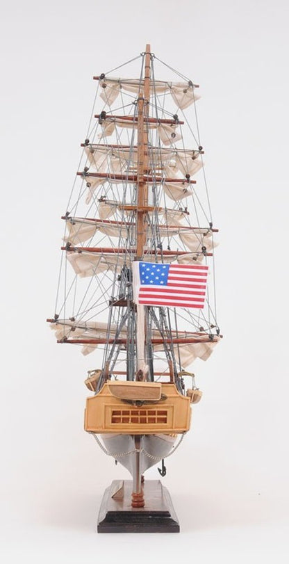 20" Wood Brown Solid Wood Hand Painted 1797 USS Constitution Small Model Boat HomeRoots
