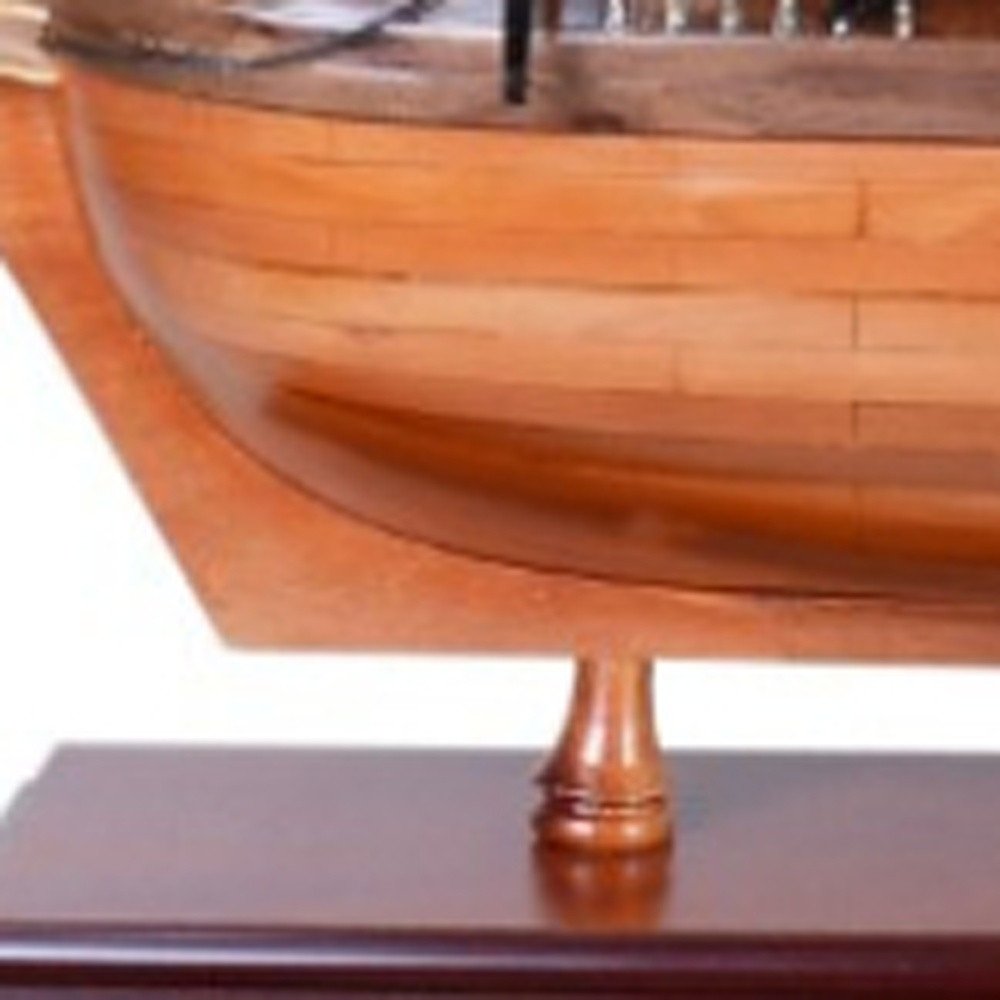 30" Wood Brown Solid Wood Hand Painted HMS Bounty 1787 Model Boat HomeRoots