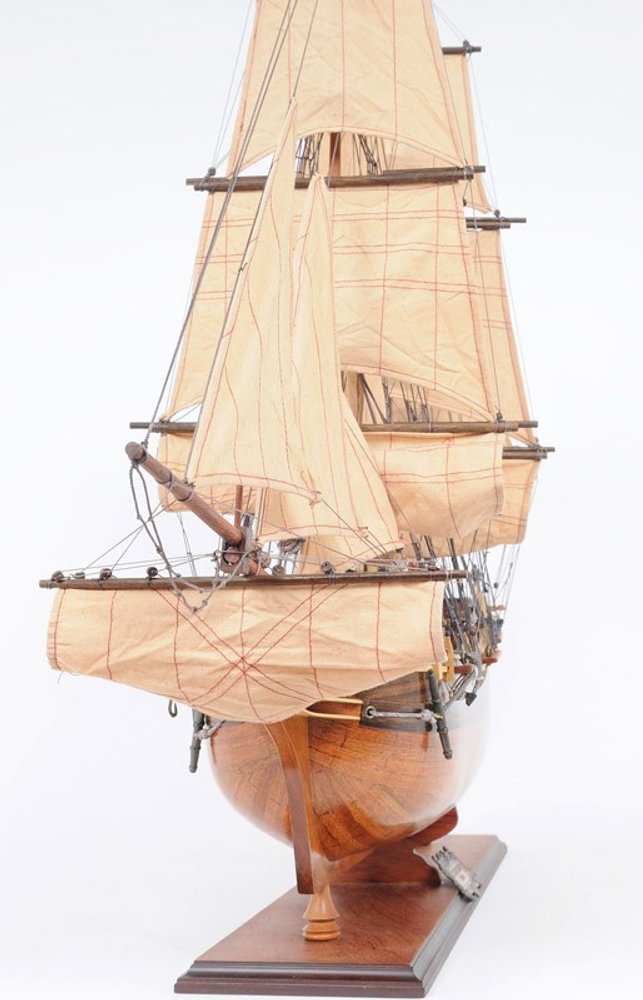 30" Wood Brown Solid Wood Hand Painted HMS Bounty 1787 Model Boat HomeRoots