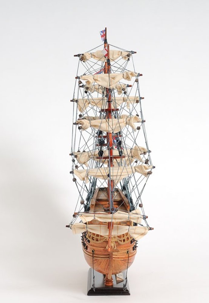 18" Wood Brown HMS Victory Hand Painted Decorative Boat HomeRoots