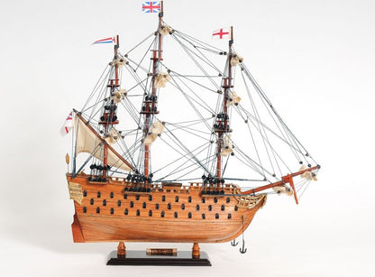 18" Wood Brown HMS Victory Hand Painted Decorative Boat HomeRoots