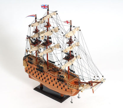 18" Wood Brown HMS Victory Hand Painted Decorative Boat HomeRoots