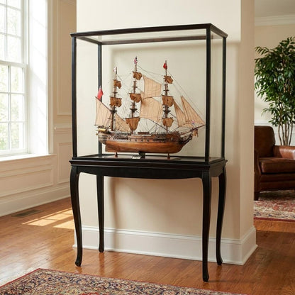 69" Brown Solid Wood Hand Painted Boat Model Boat HomeRoots