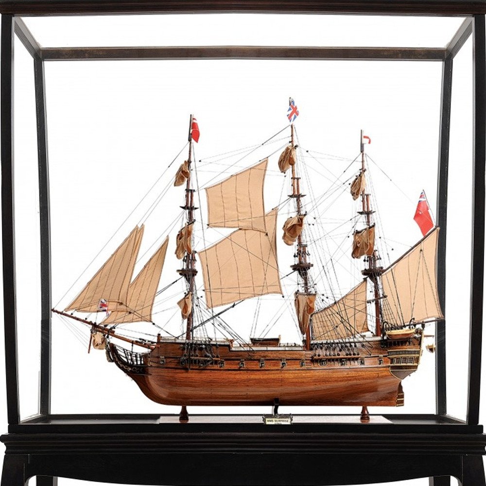 69" Brown Solid Wood Hand Painted Boat Model Boat HomeRoots