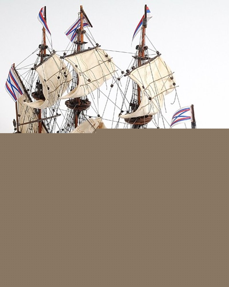 22" Blue and Brown Solid Wood Hand Painted 1700 Goto Predestination Medium Model Boat HomeRoots